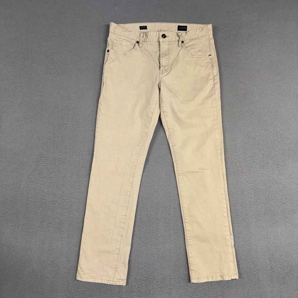 7 Diamonds Pants Mens 30x30 Brown Clifton Slim Straight Stretch Chino Cotton